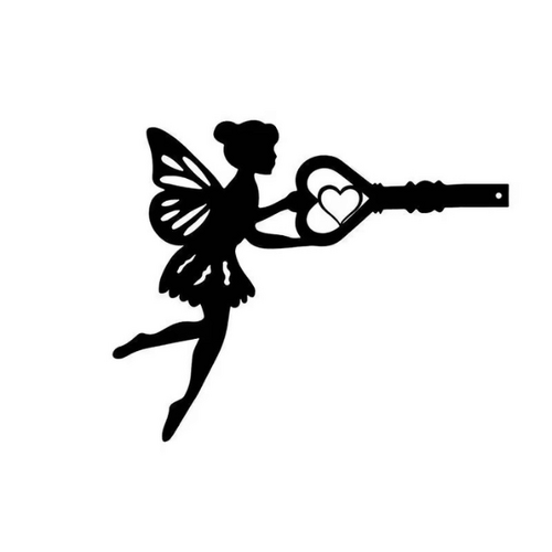 Garden Decoration Fairy Wall Mount Black

