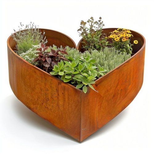 LUX-EDGE Heart Planter REDCOR Corten Weathering Steel