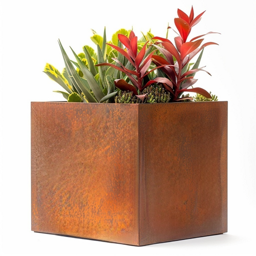 LUX-EDGE Square Planter REDCOR Corten Weathering Steel