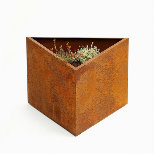 LUX-EDGE Triangular Planter REDCOR Corten Weathering Steel