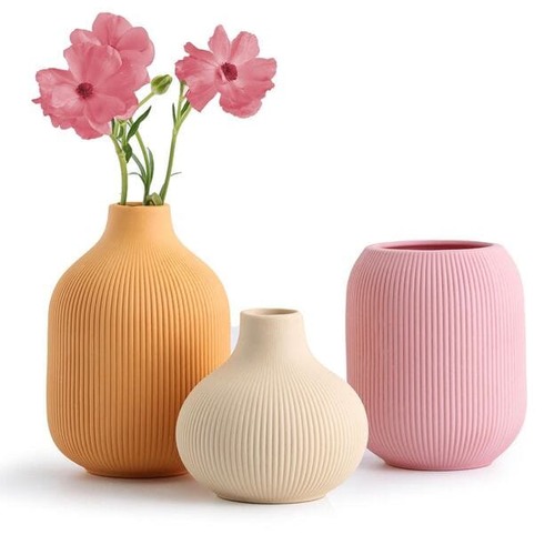 Ceramic Circular Vase 3-Pack